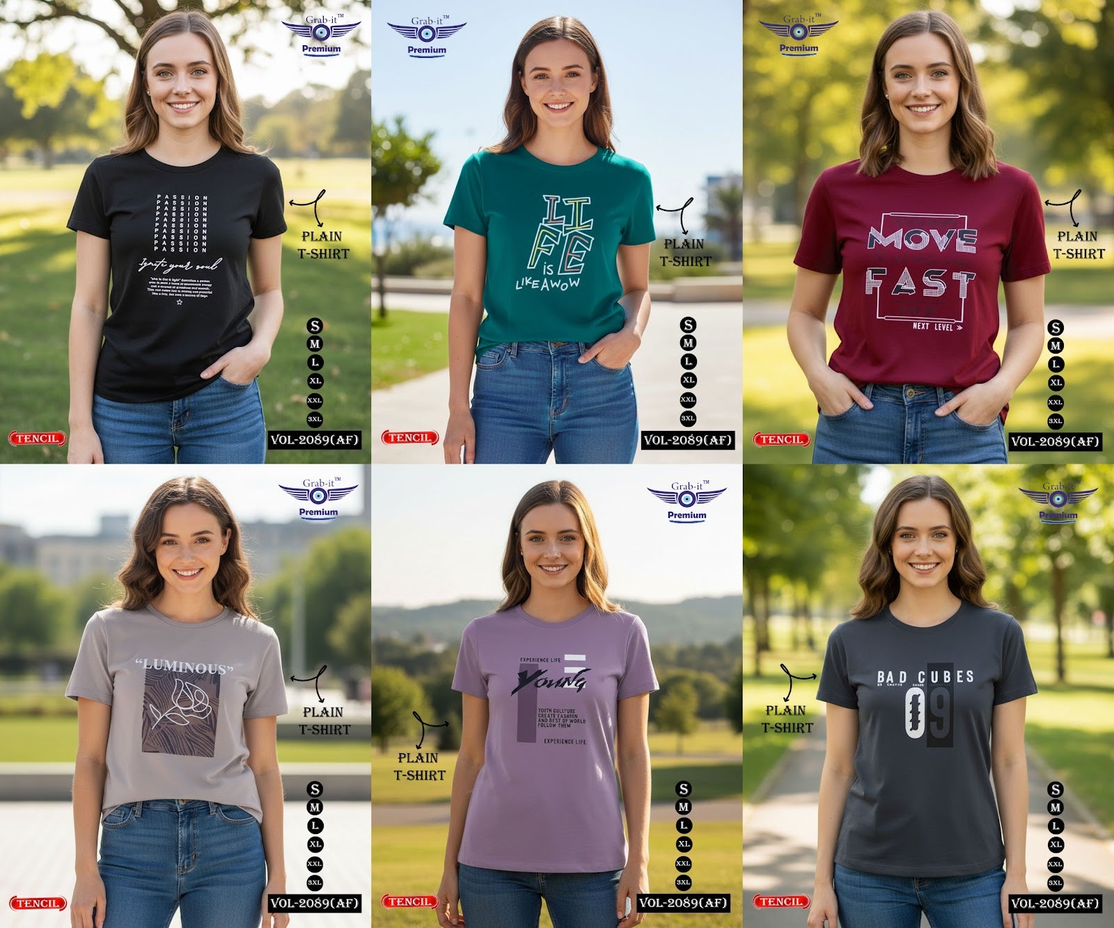 Vol 2089 Af Grab It Tencil Women Tshirt Supplier India