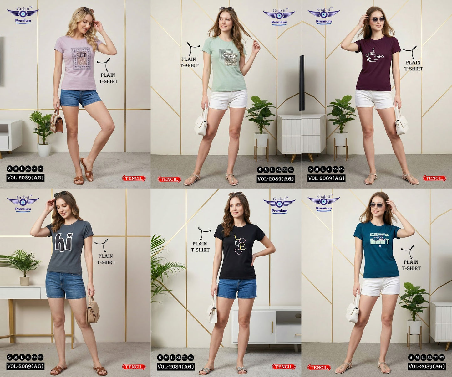 Vol 2089 Ag Grab It Tencil Women Tshirt Supplier Ahmedabad