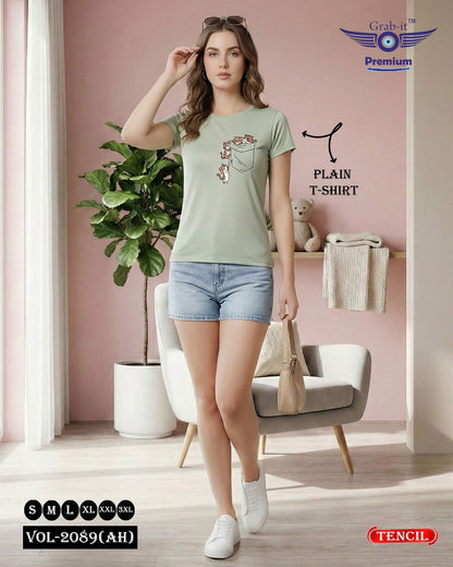 Vol 2089 Ah Grab It Tencil Women Tshirt Wholesale