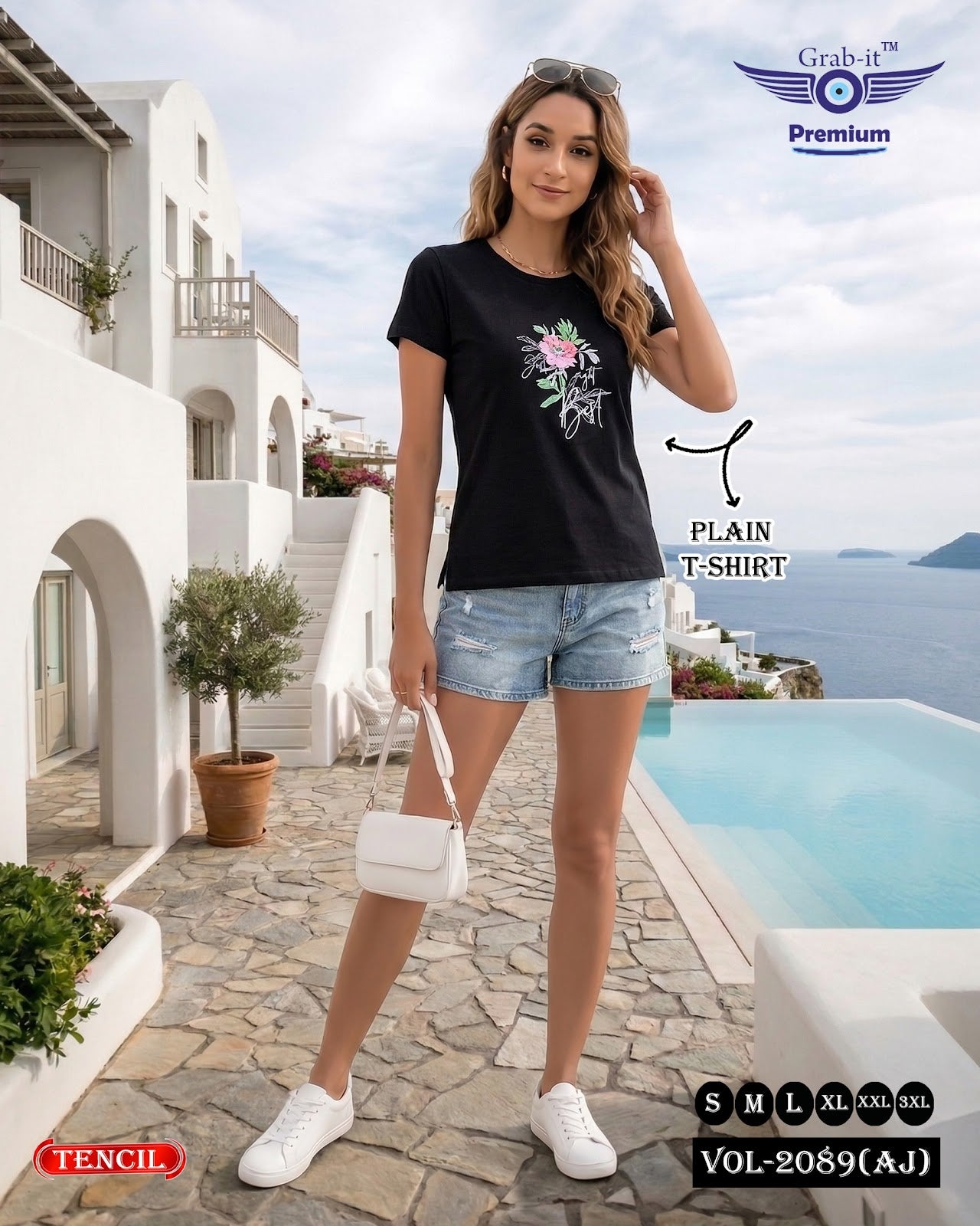 Vol 2089 Aj Grab It Tencil Women Tshirt Exporter Ahmedabad