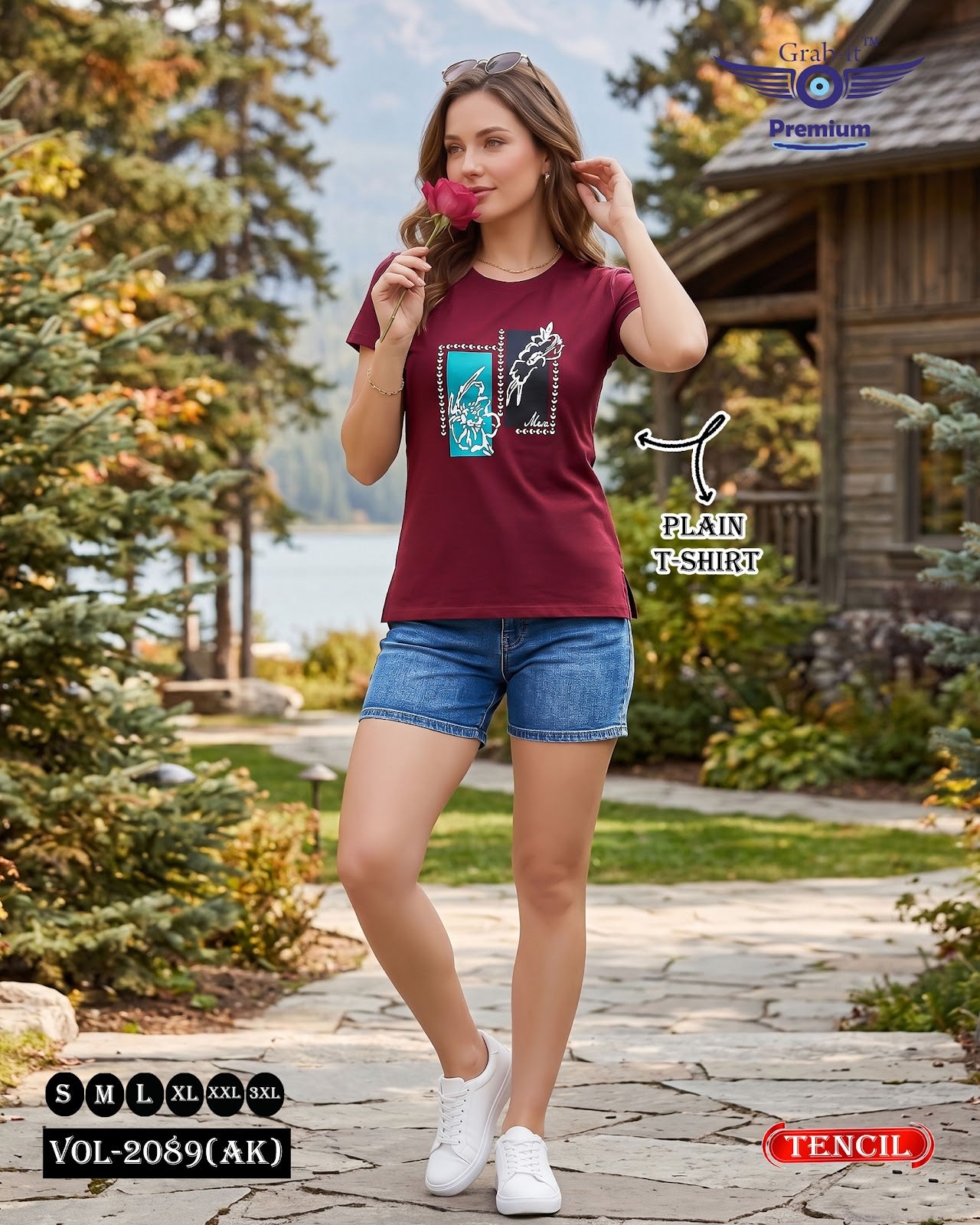 Vol 2089 Ak Grab It Tencil Women Tshirt Wholesaler Gujarat