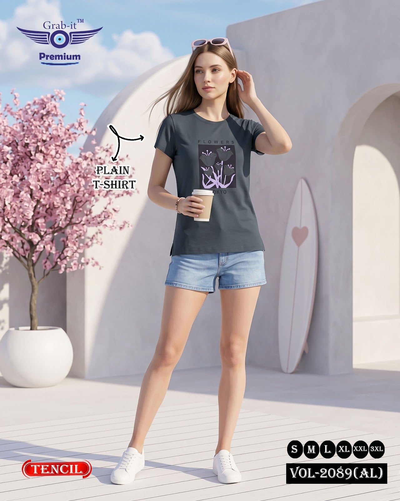 Vol 2089 Al Grab It Tencil Women Tshirt Wholesaler Ahmedabad