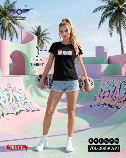 Vol 2089 Ap Regular Grab It Tencil Women Tshirt Wholesaler Gujarat