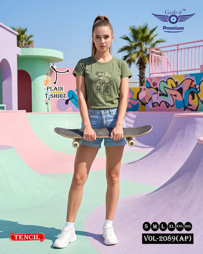 Vol 2089 Ap Regular Grab It Tencil Women Tshirt Wholesaler Gujarat