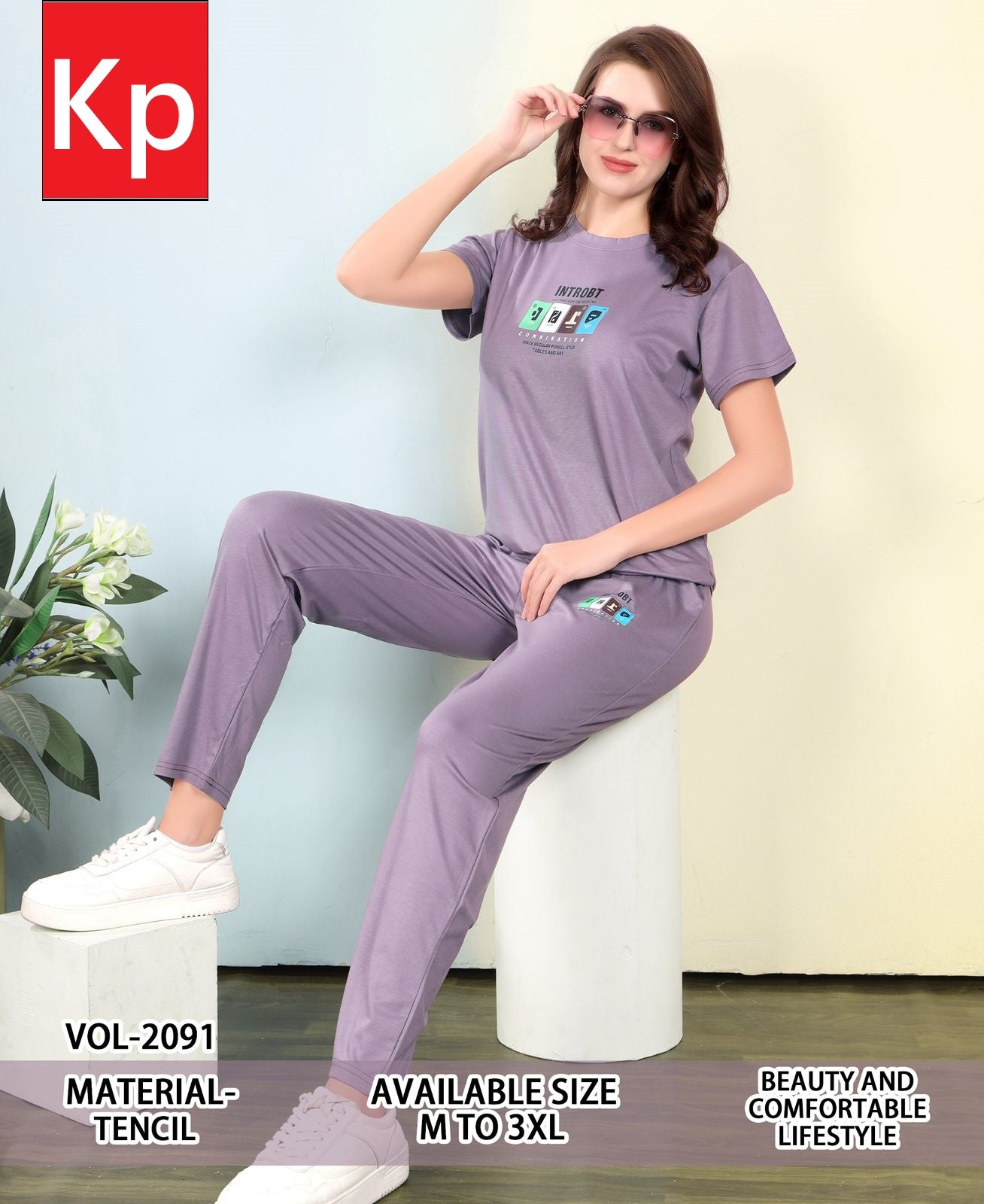 Vol 2091 Kp Tencil Pyjama Night Suits Exporter Ahmedabad