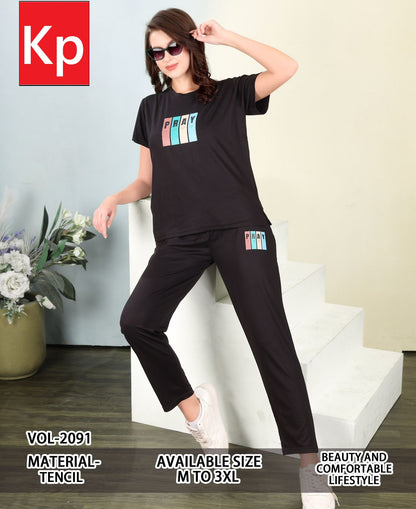 Vol 2091 Kp Tencil Pyjama Night Suits Exporter Ahmedabad