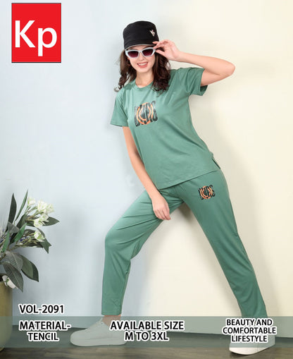 Vol 2091 Kp Tencil Pyjama Night Suits Exporter Ahmedabad