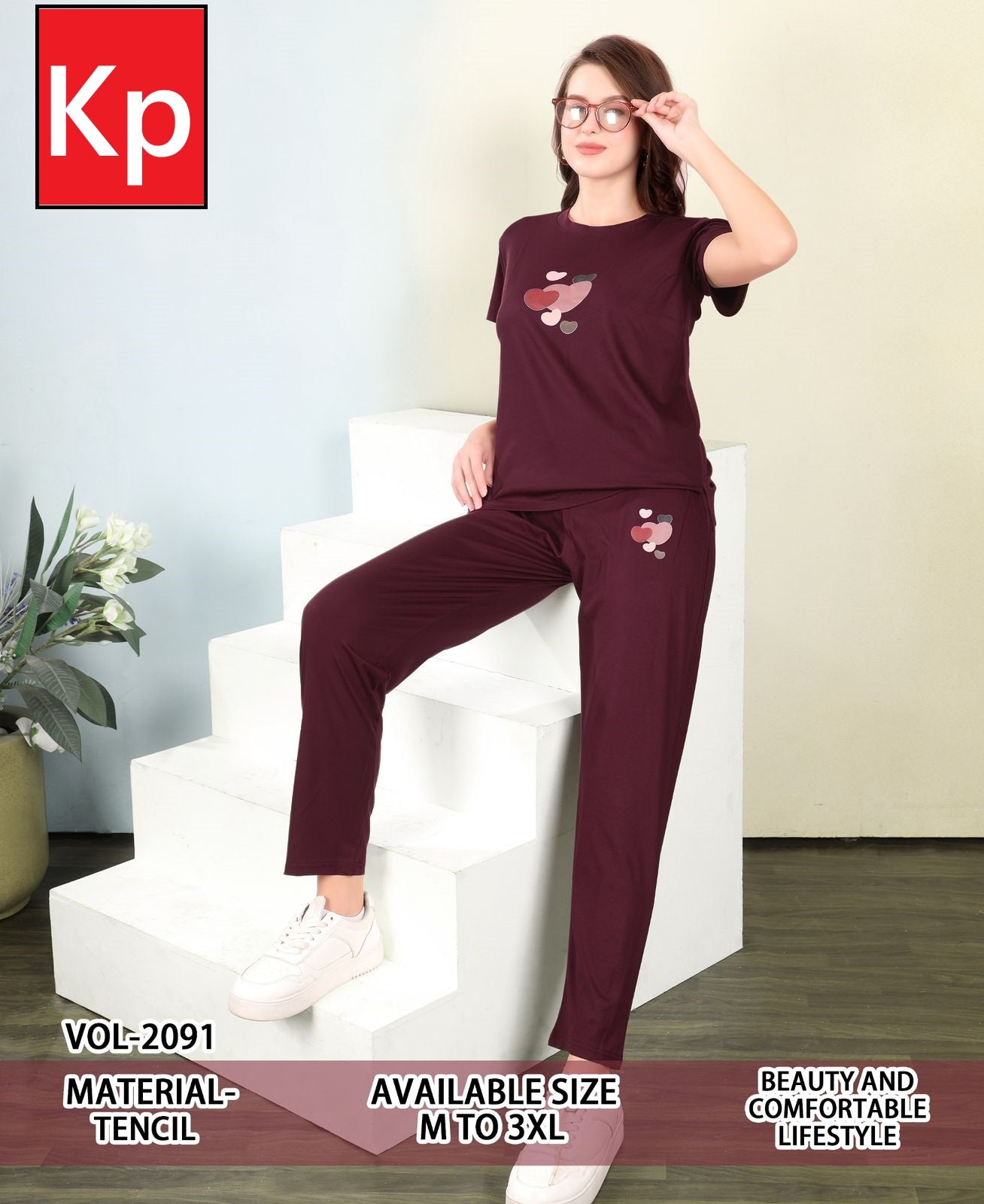 Vol 2091 Kp Tencil Pyjama Night Suits Exporter Ahmedabad