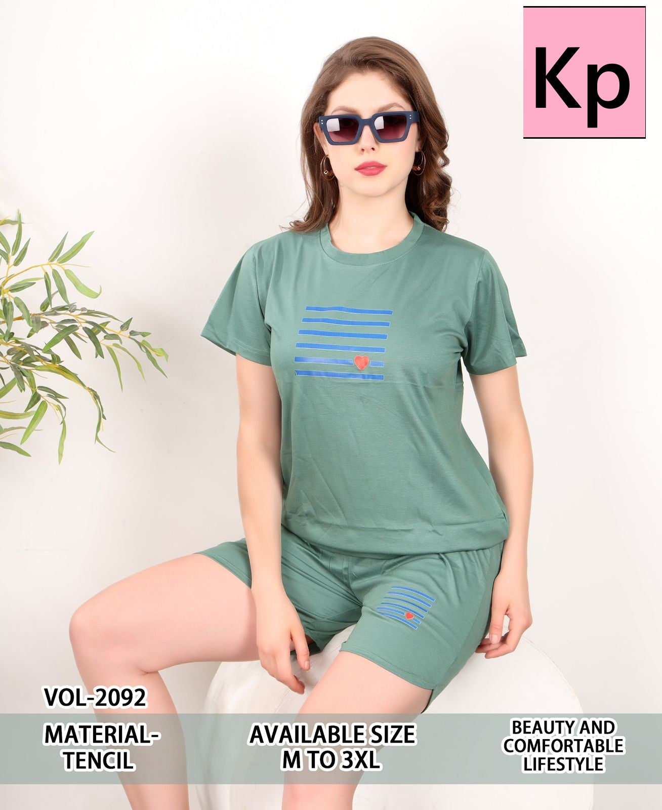 Vol 2092 Kp Tencil Shorts Night Suits Manufacturer