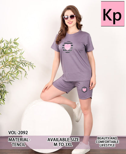 Vol 2092 Kp Tencil Shorts Night Suits Manufacturer