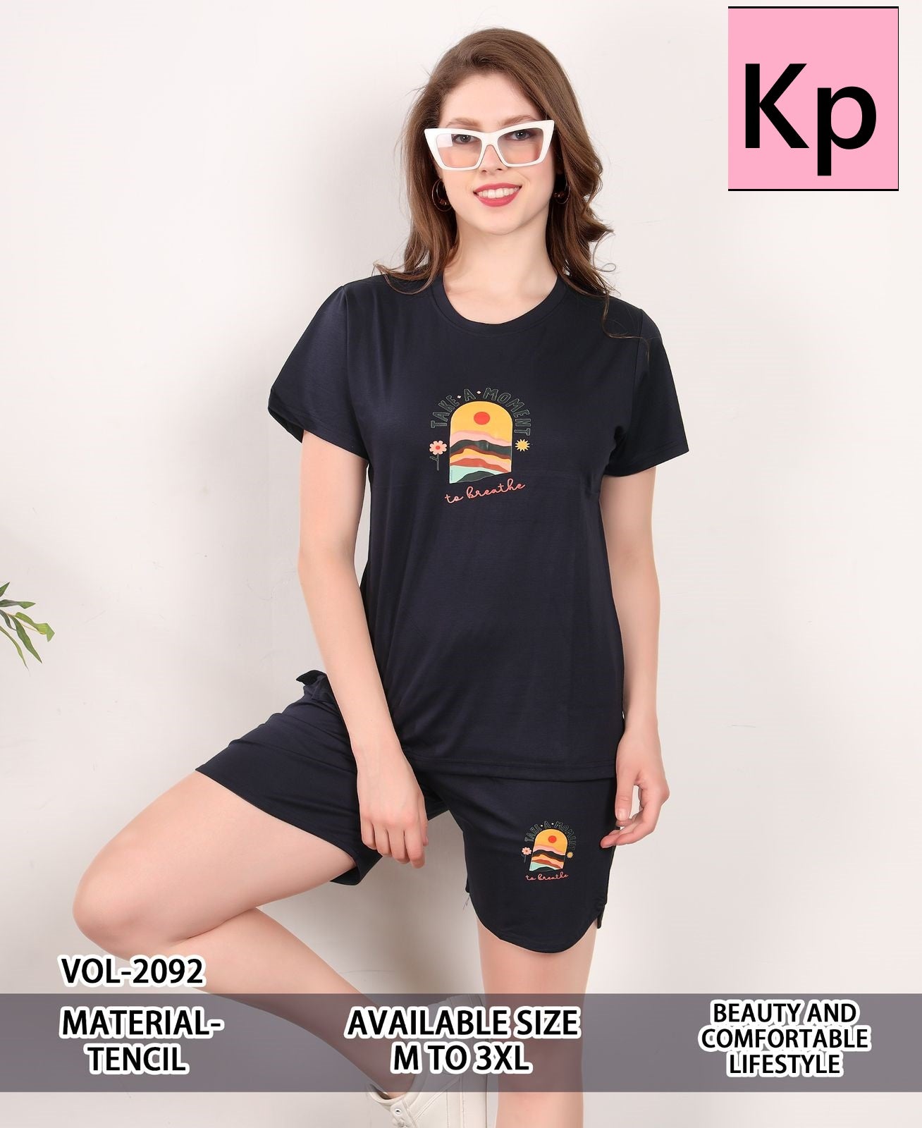 Vol 2092 Kp Tencil Shorts Night Suits Manufacturer