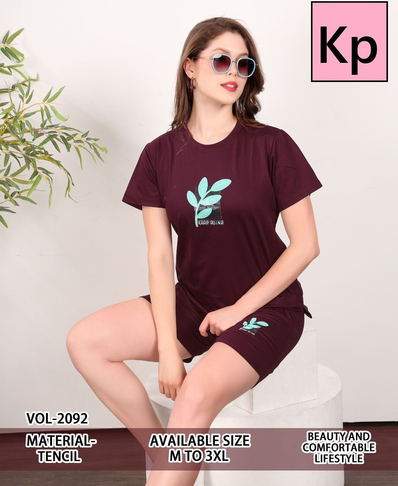 Vol 2092 Kp Tencil Shorts Night Suits Manufacturer