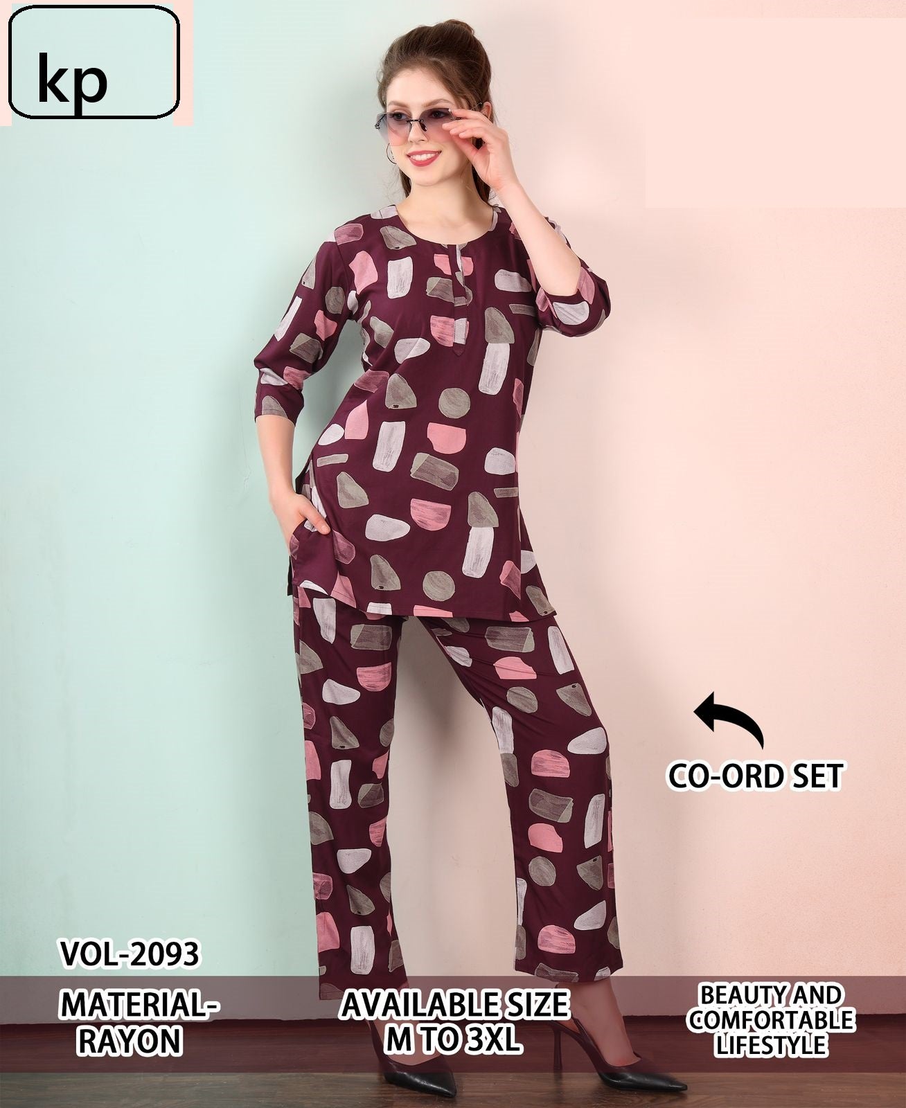 Vol 2093 Kp Rayon 22Kg Co Ord Set Wholesaler India
