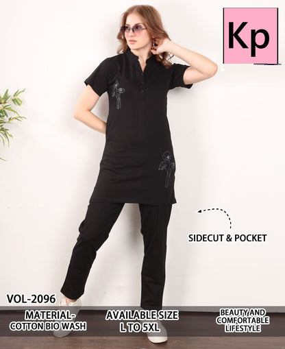 Vol 2096 Kp Cotton Biowashed Kurta Night Suits Exporter Gujarat