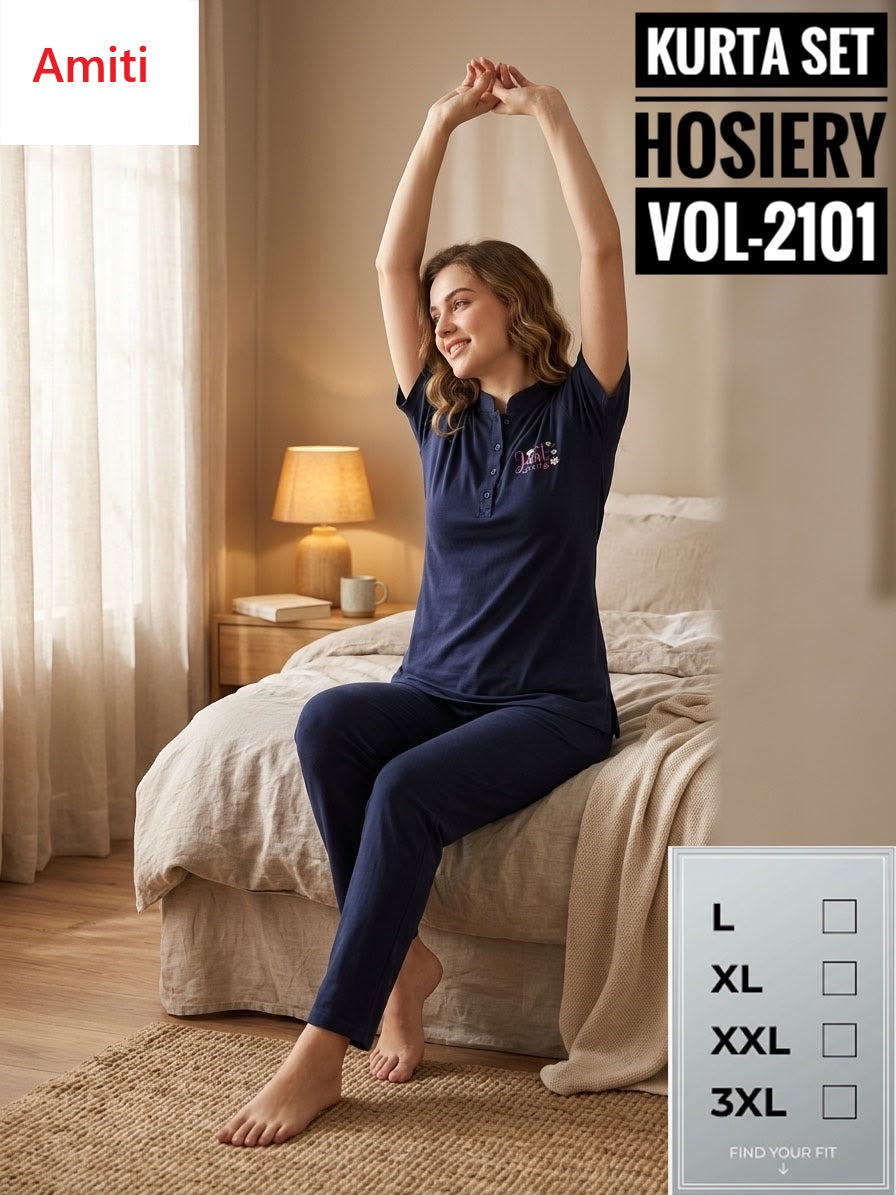 Vol 2101 Amiti Hosiery Kurta Night Suits Manufacturer Ahmedabad