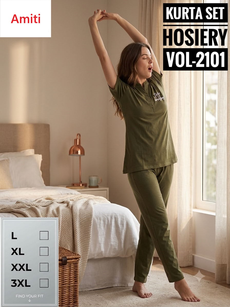 Vol 2101 Amiti Hosiery Kurta Night Suits Manufacturer Ahmedabad