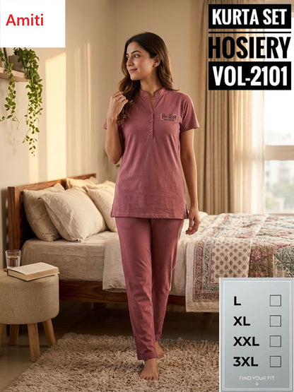 Vol 2101 Amiti Hosiery Kurta Night Suits Manufacturer Ahmedabad