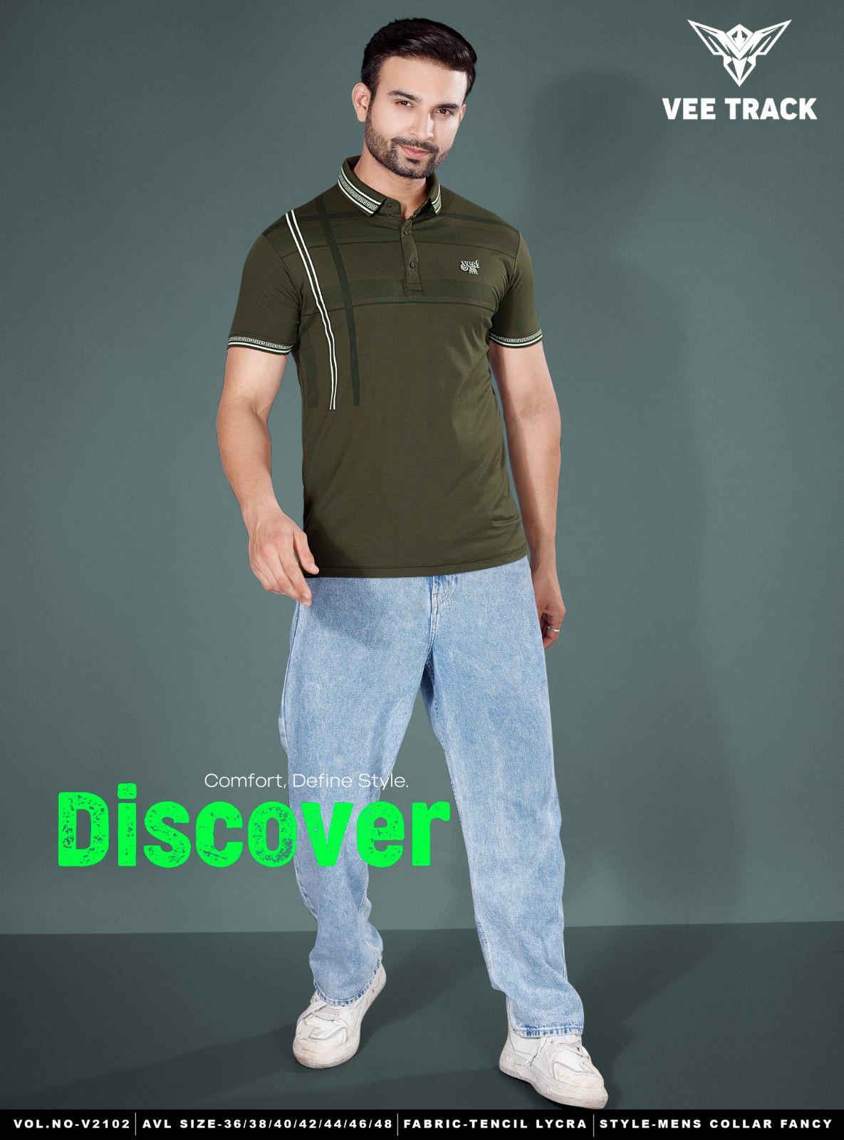 Vol 2102 Vee Track Tencil Lycra Mens Tshirts Exporter Ahmedabad