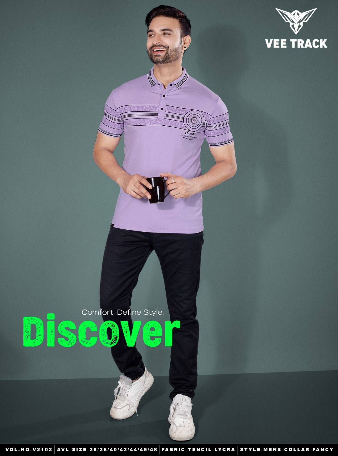 Vol 2102 Vee Track Tencil Lycra Mens Tshirts Exporter Ahmedabad