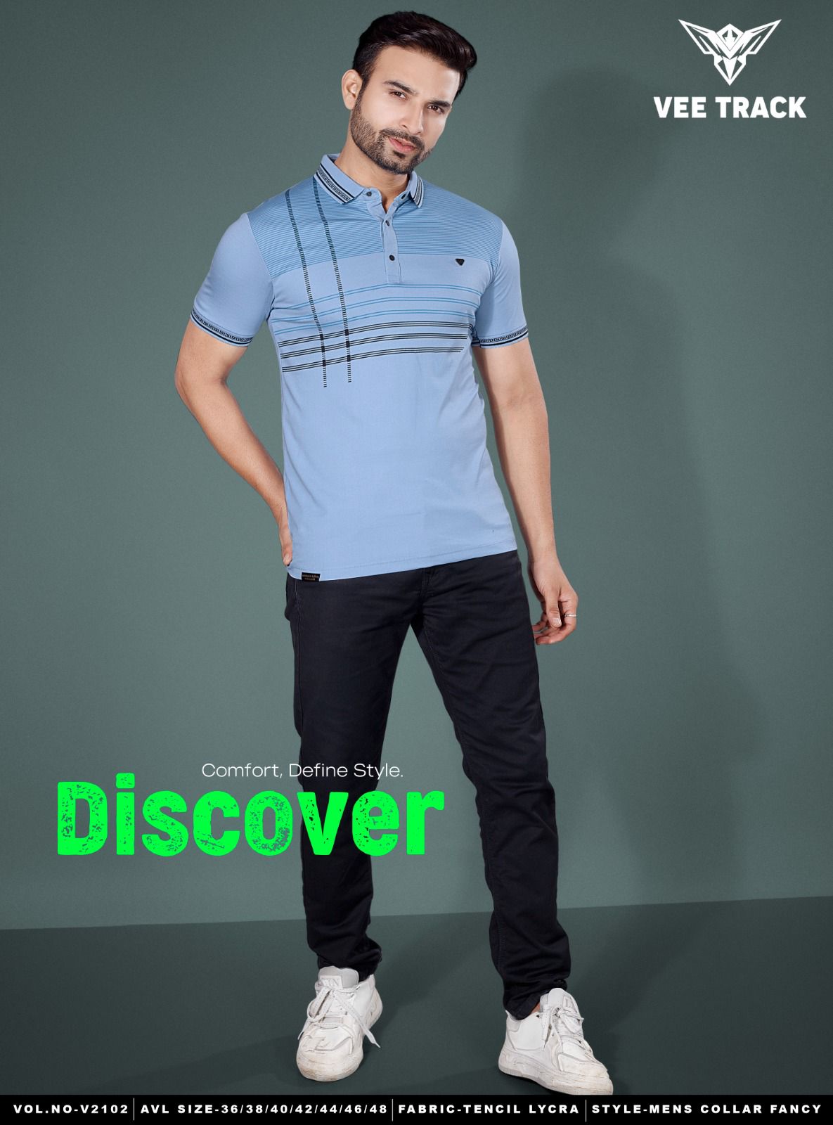 Vol 2102 Vee Track Tencil Lycra Mens Tshirts Exporter Ahmedabad