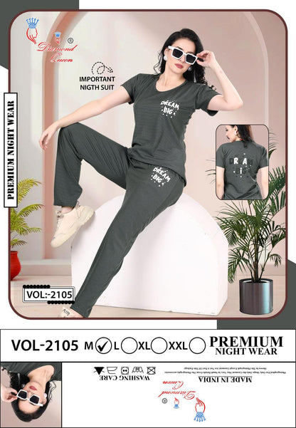 Vol 2105 Diamond Queen Imported Pyjama Night Suits Wholesale Rate