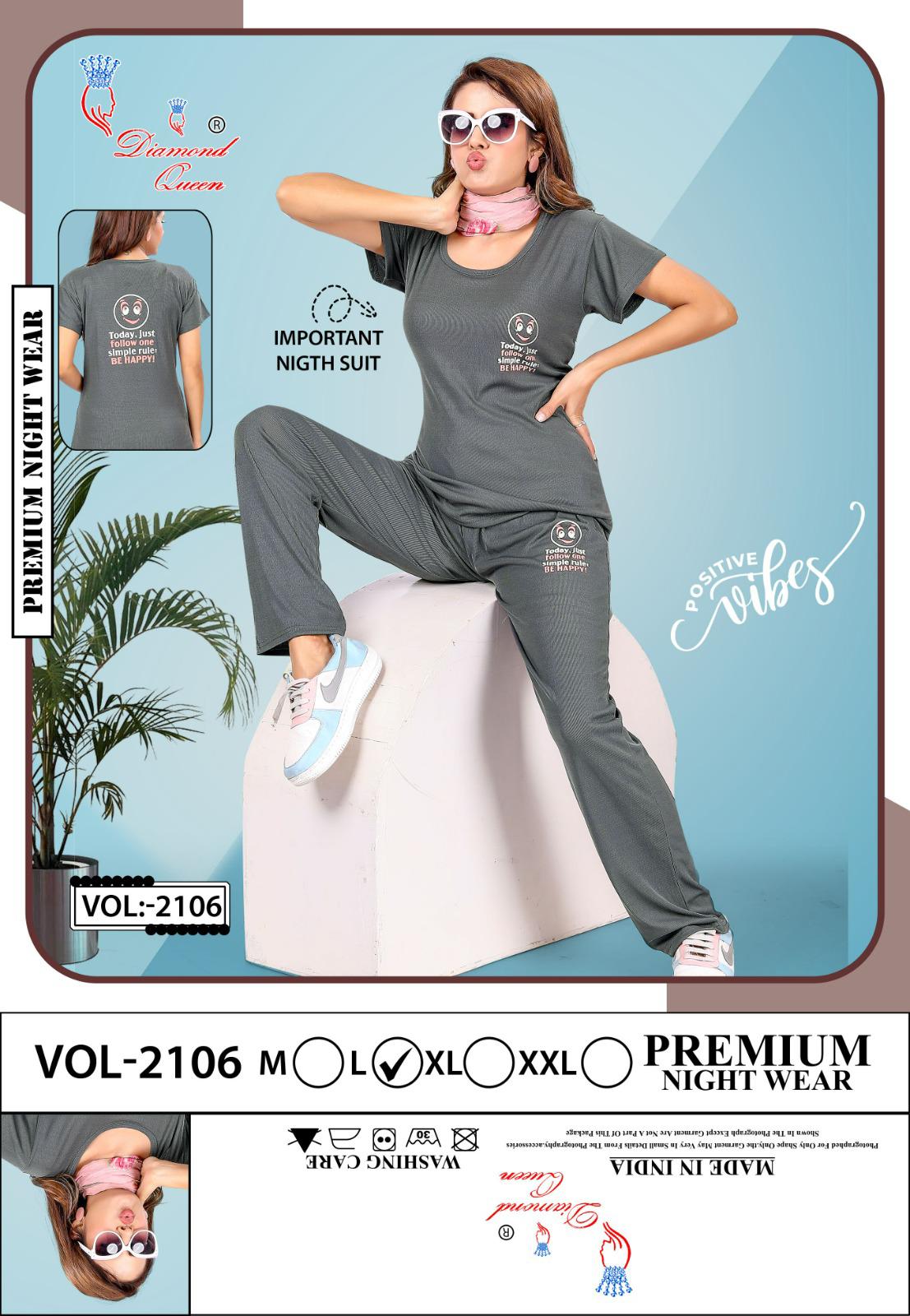Vol 2106 Diamond Queen Imported Pyjama Night Suits Exporter