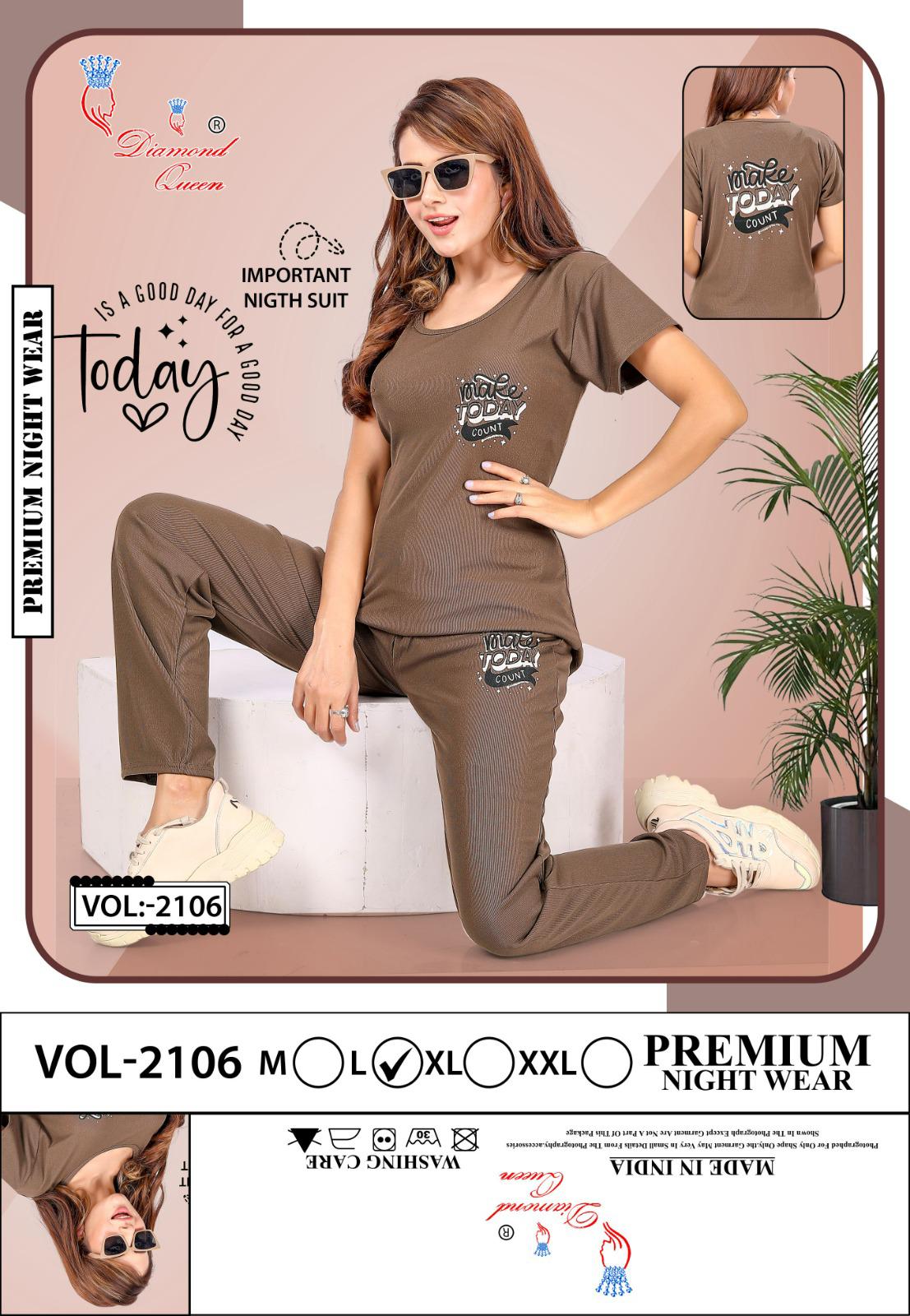 Vol 2106 Diamond Queen Imported Pyjama Night Suits Exporter