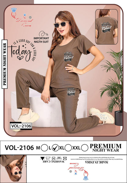 Vol 2106 Diamond Queen Imported Pyjama Night Suits Exporter