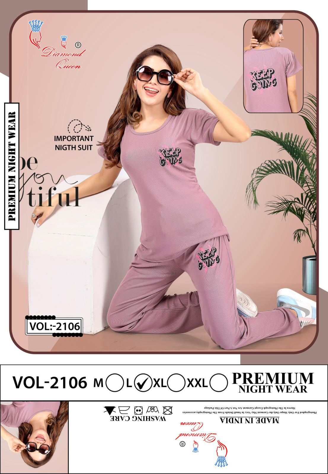 Vol 2106 Diamond Queen Imported Pyjama Night Suits Exporter