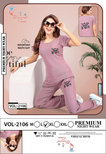 Vol 2106 Diamond Queen Imported Pyjama Night Suits Exporter