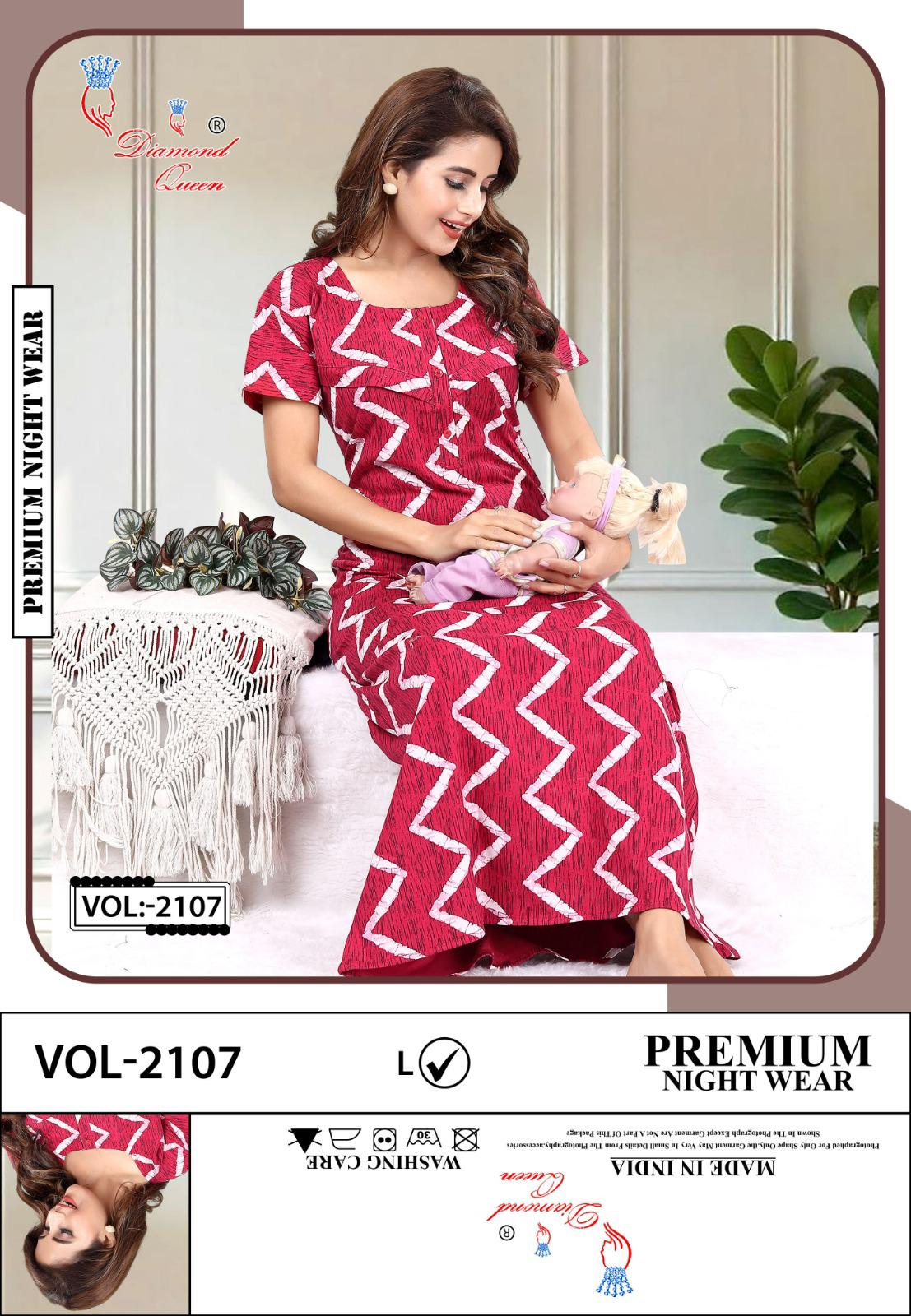 Vol 2107 Diamond Queen Sinker Feeding Night Gown Wholesaler Ahmedabad
