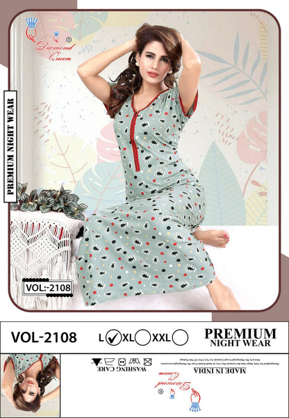 Vol 2108 Diamond Queen Sinker Night Gowns Exporter Ahmedabad