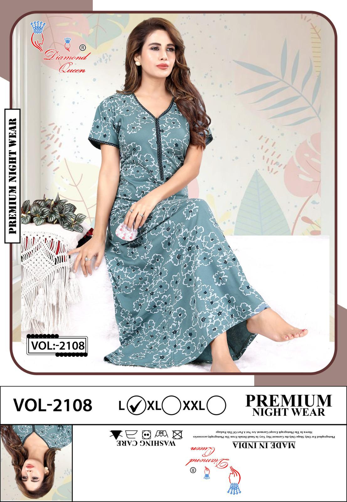 Vol 2108 Diamond Queen Sinker Night Gowns Exporter Ahmedabad