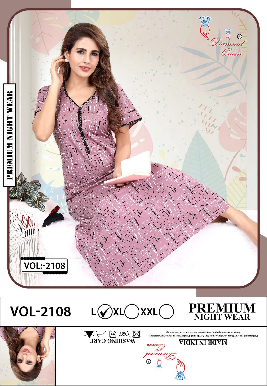 Vol 2108 Diamond Queen Sinker Night Gowns Exporter Ahmedabad