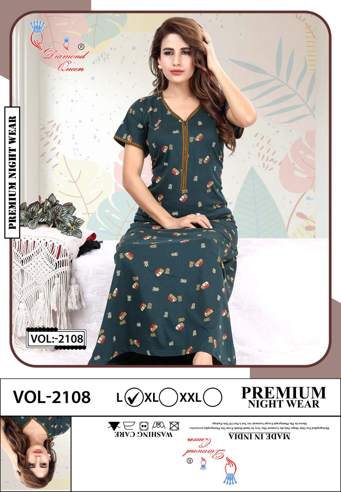 Vol 2108 Diamond Queen Sinker Night Gowns Exporter Ahmedabad