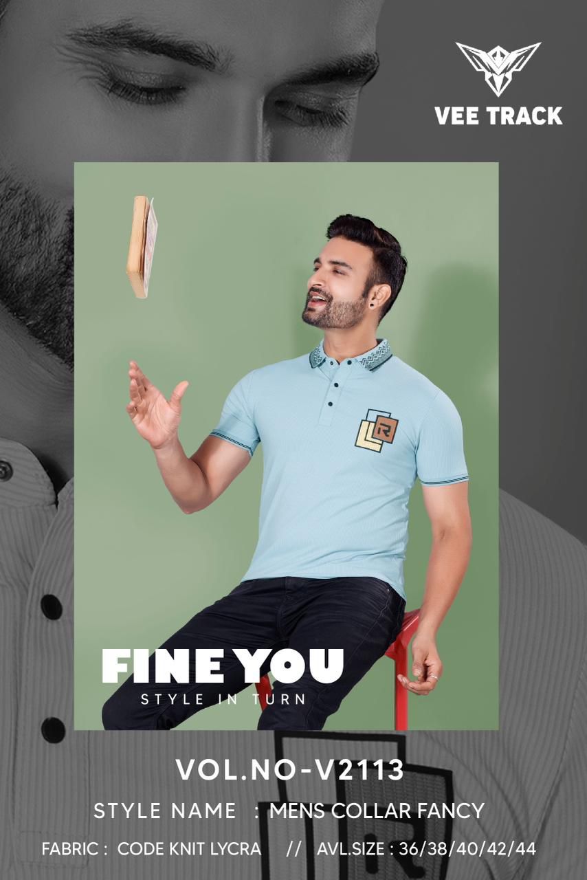 Vol 2113 Vee Track Knit Lycra Mens Tshirts Wholesaler Gujarat