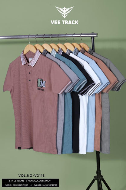 Vol 2113 Vee Track Knit Lycra Mens Tshirts Wholesaler Gujarat