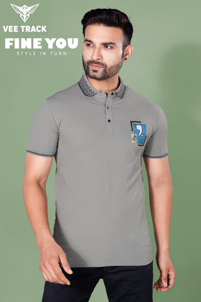 Vol 2113 Vee Track Knit Lycra Mens Tshirts Wholesaler Gujarat