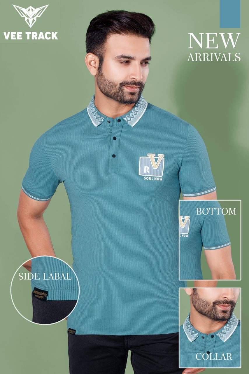 Vol 2113 Vee Track Knit Lycra Mens Tshirts Wholesaler Gujarat