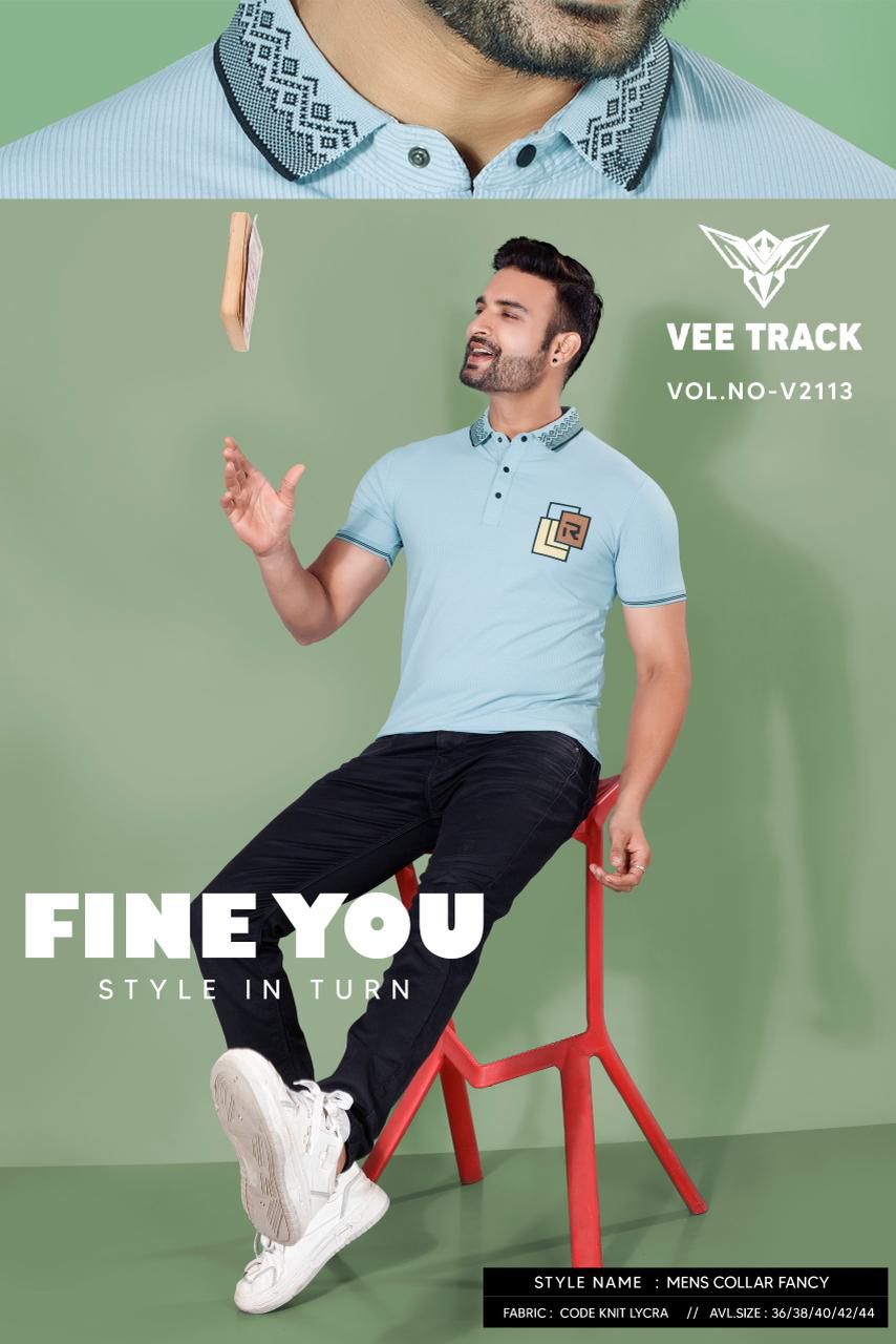 Vol 2113 Vee Track Knit Lycra Mens Tshirts Wholesaler Gujarat