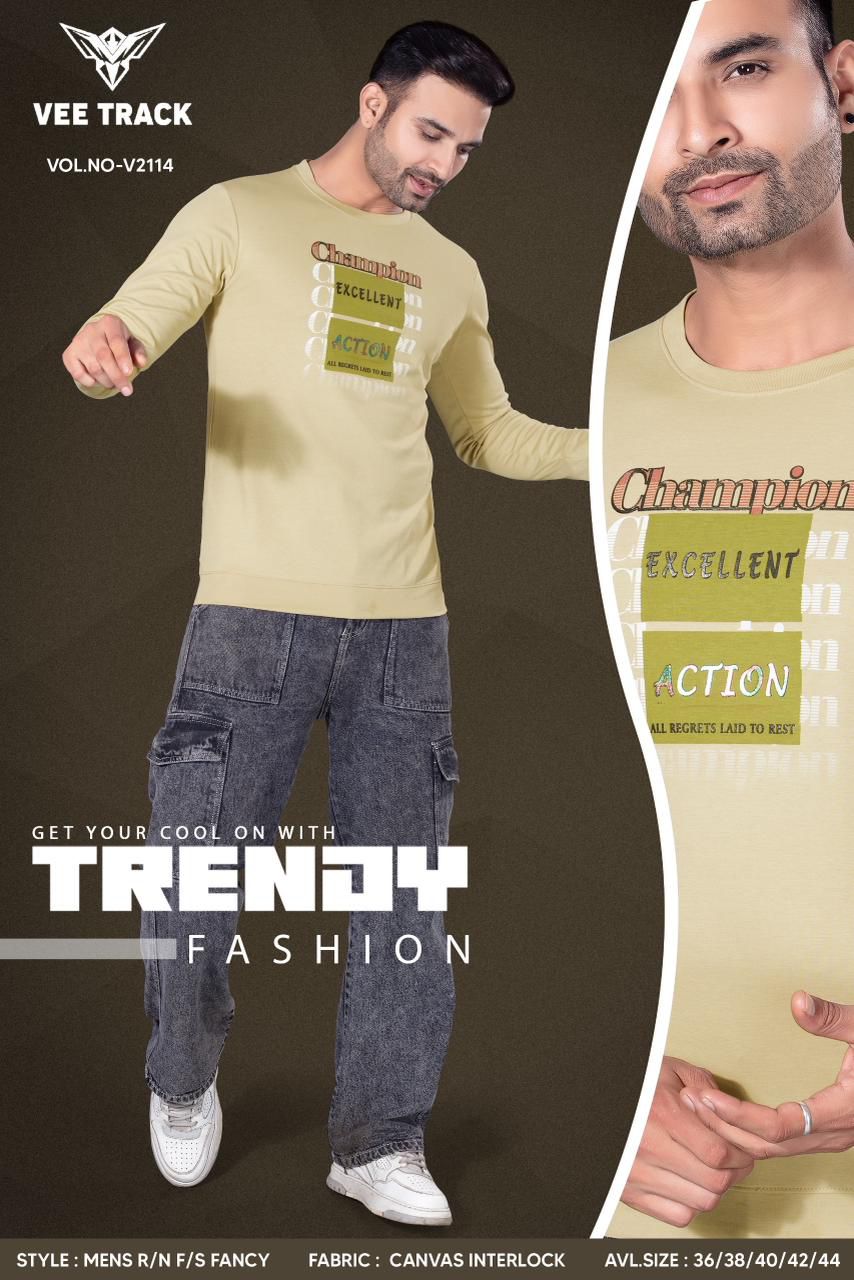 Vol 2114-2117 Vee Track Canvas Interlock Mens Tshirts Supplier Ahmedabad