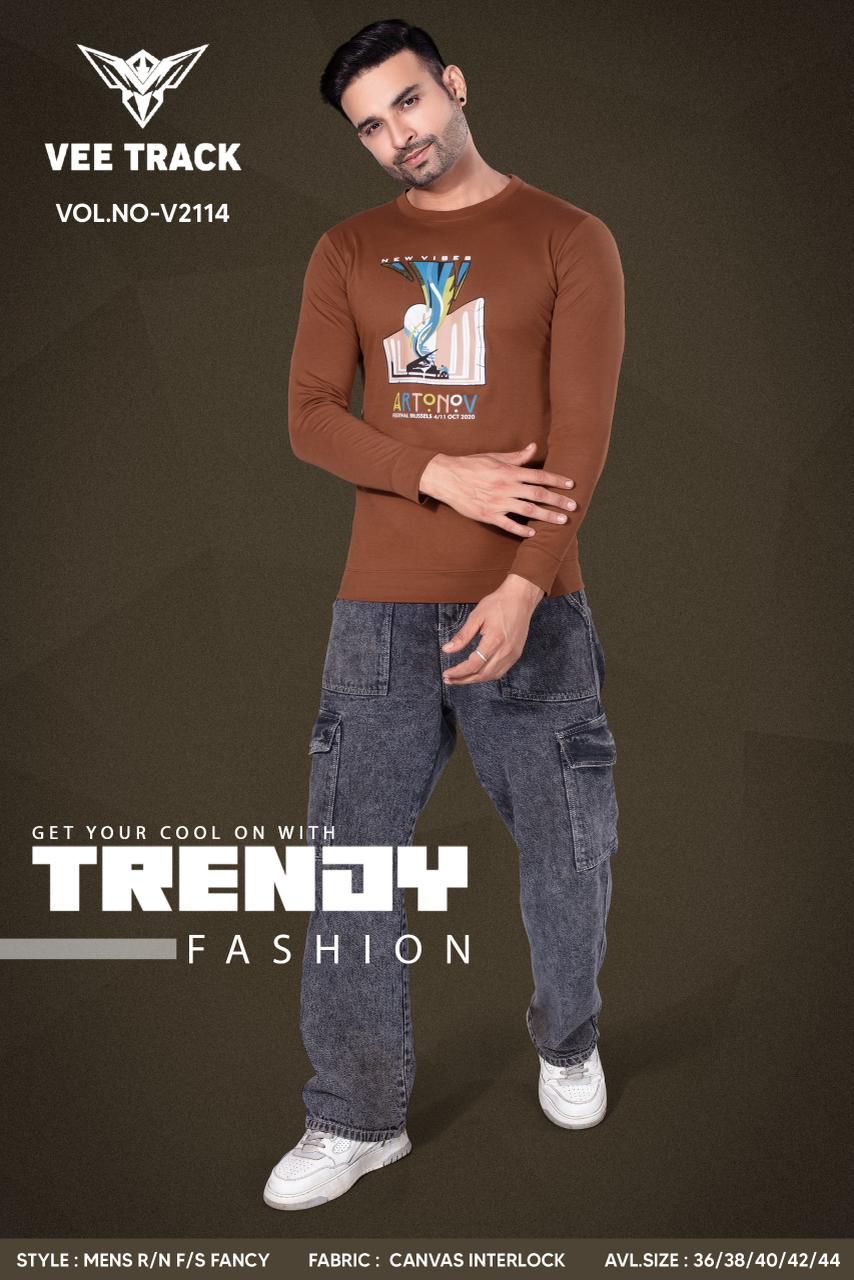 Vol 2114-2117 Vee Track Canvas Interlock Mens Tshirts Supplier Ahmedabad