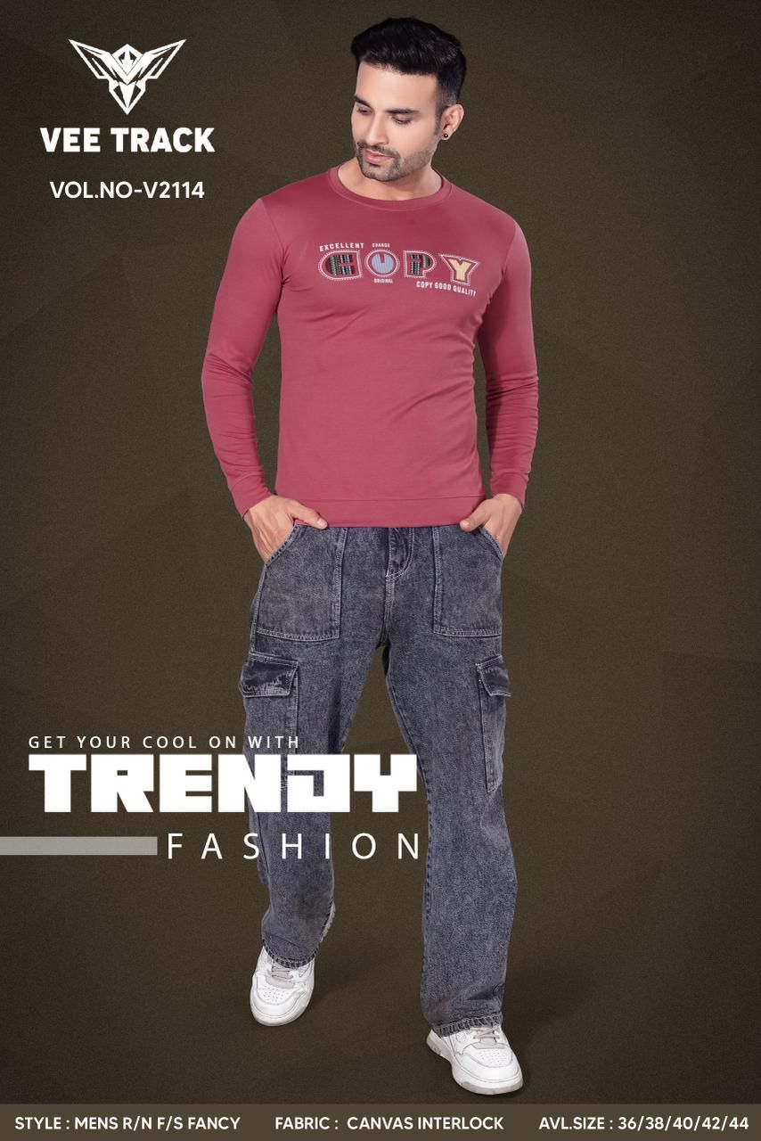 Vol 2114-2117 Vee Track Canvas Interlock Mens Tshirts Supplier Ahmedabad