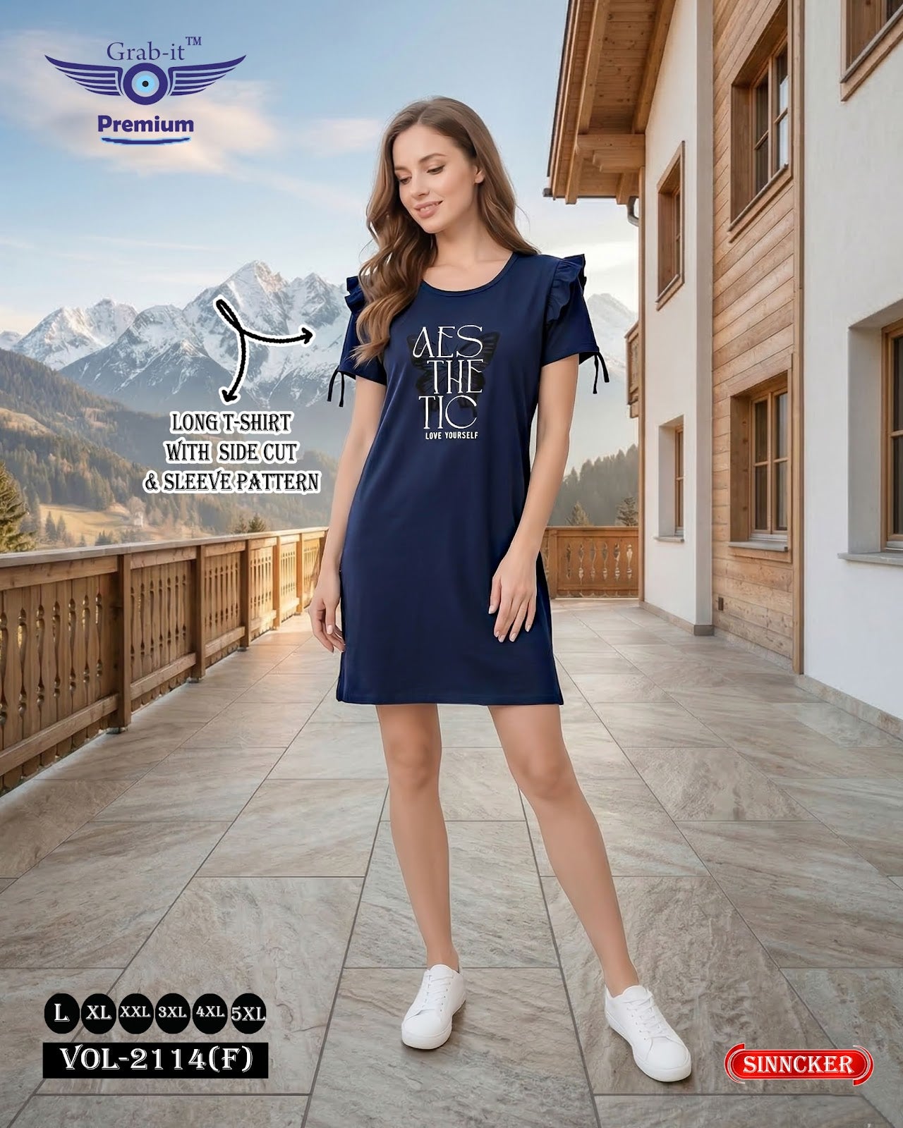 Vol 2114 F Grab It Sinker Women Long Tshirt Exporter Gujarat