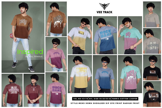 Vol 2119 Vee Track Cotton Looper Mens Tshirts Supplier Gujarat