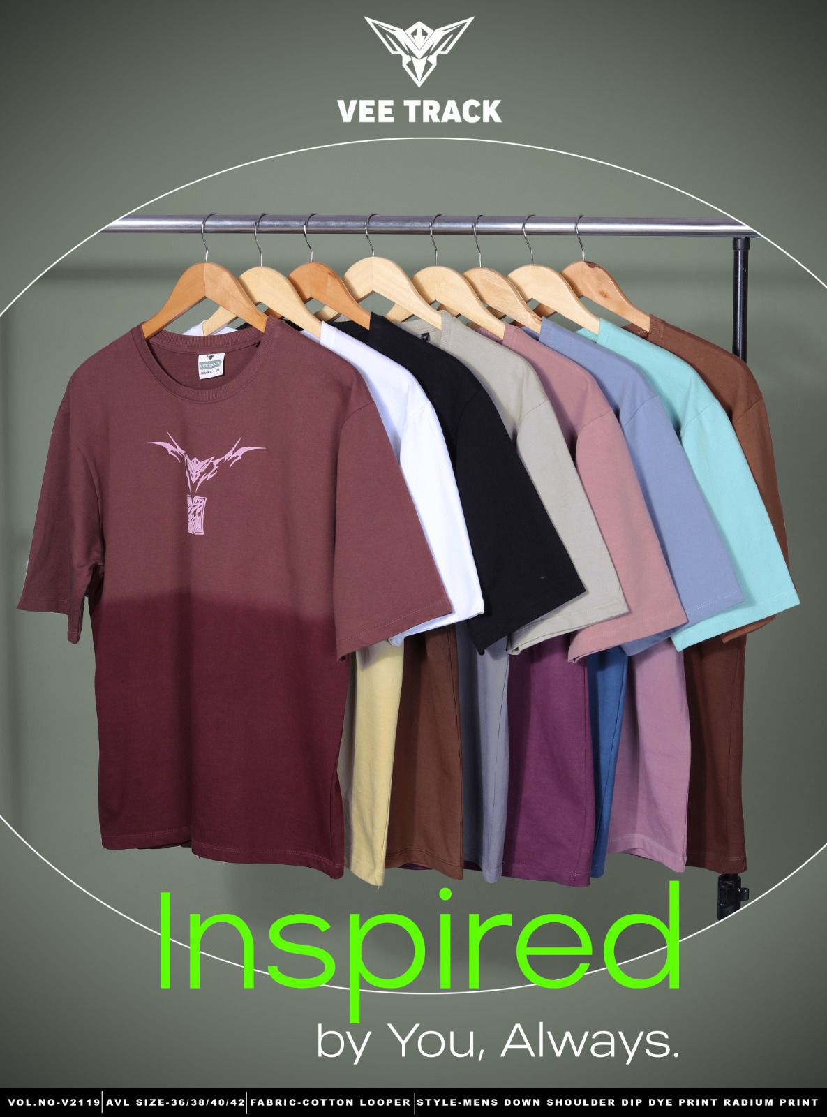 Vol 2119 Vee Track Cotton Looper Mens Tshirts Supplier Gujarat