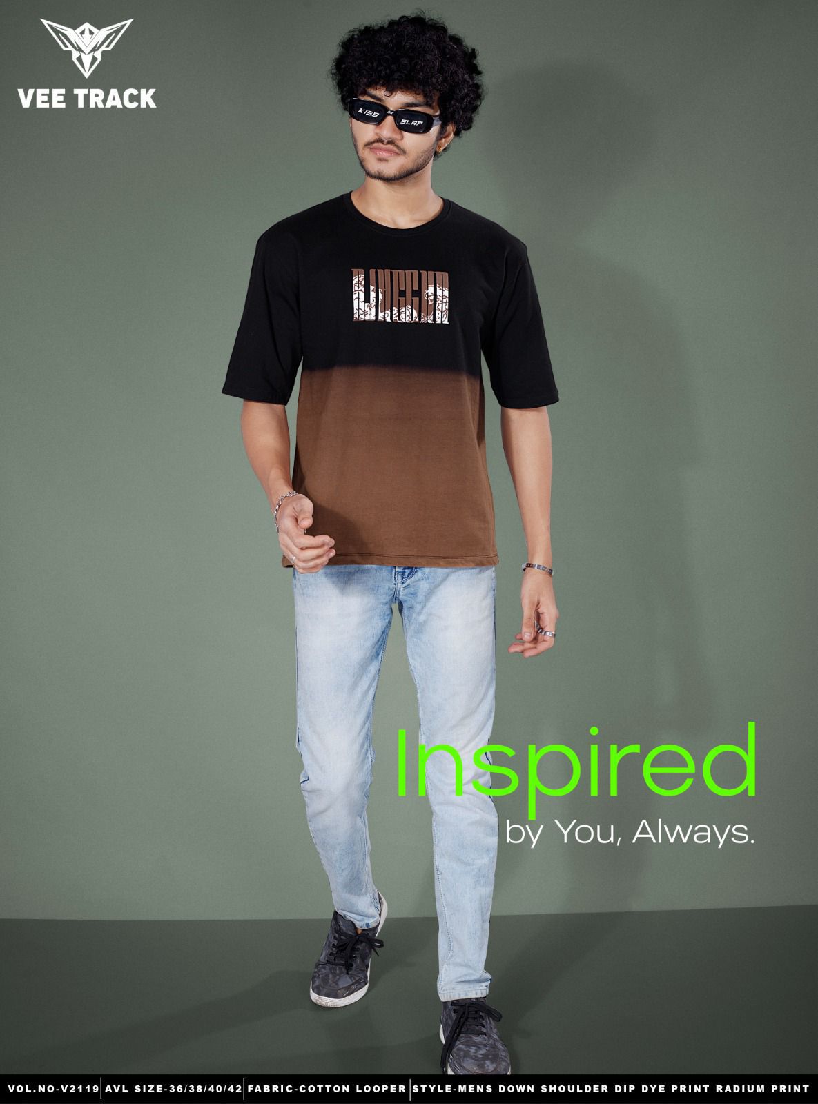 Vol 2119 Vee Track Cotton Looper Mens Tshirts Supplier Gujarat