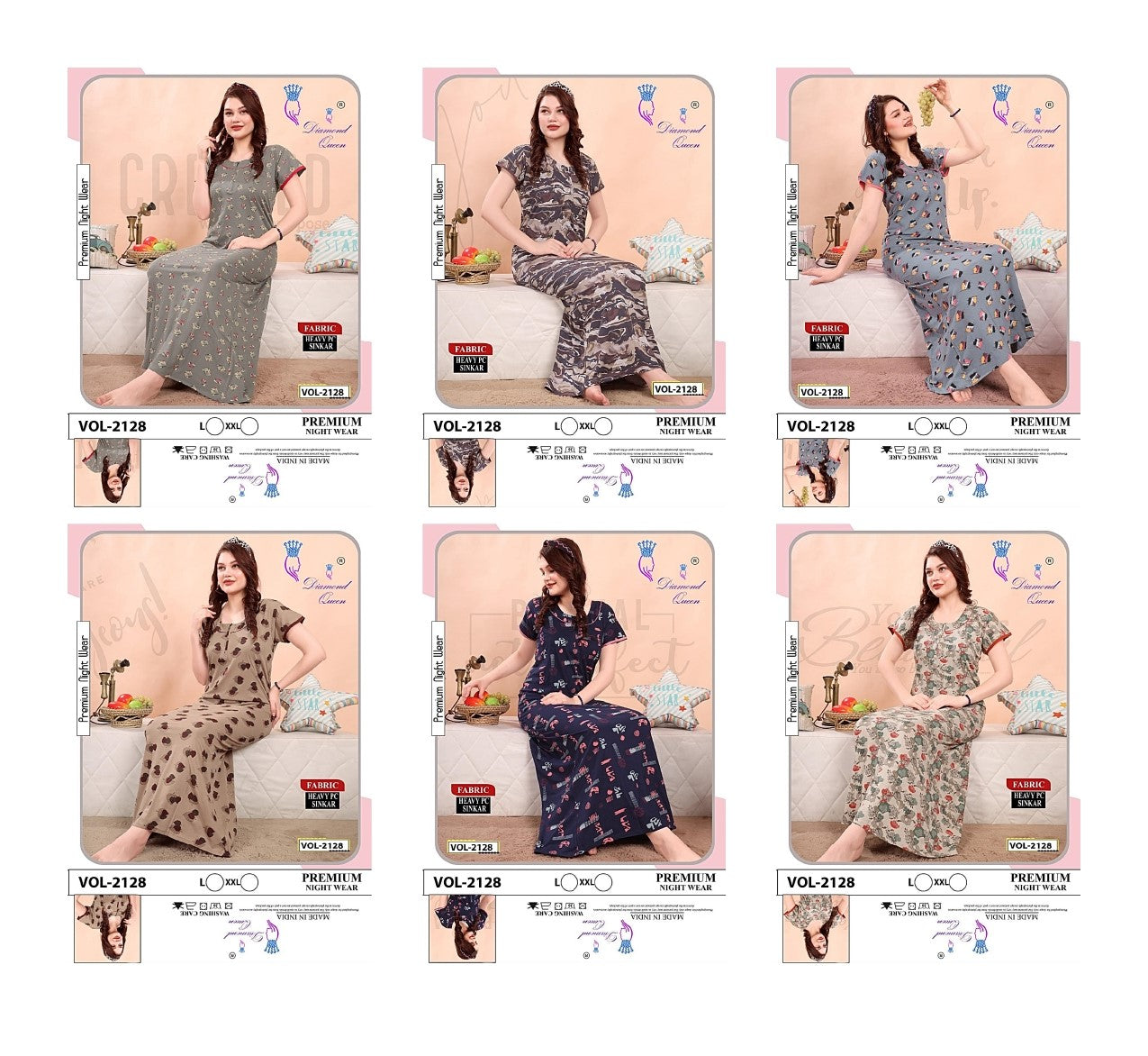 Vol 2128 Diamond Queen Sinker Night Gowns Supplier