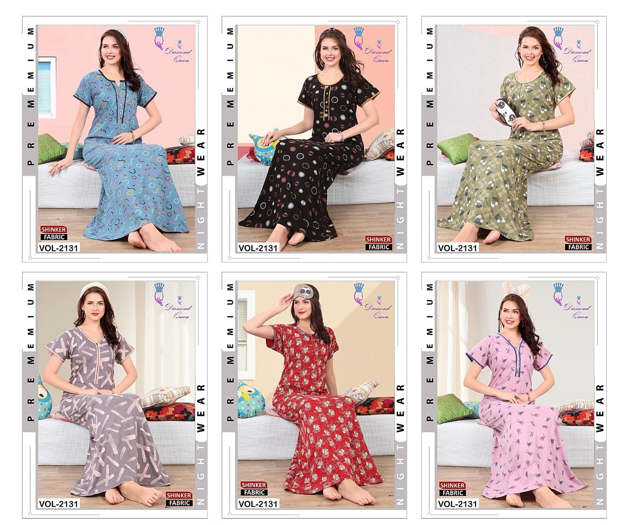 Vol 2131 Diamond Queen Sinker Night Gowns Exporter