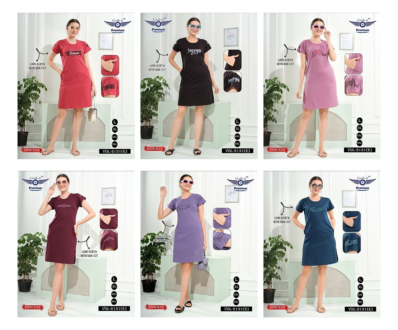 Vol 2131 E Grab It Sinker Long Kurtis Wholesaler Gujarat